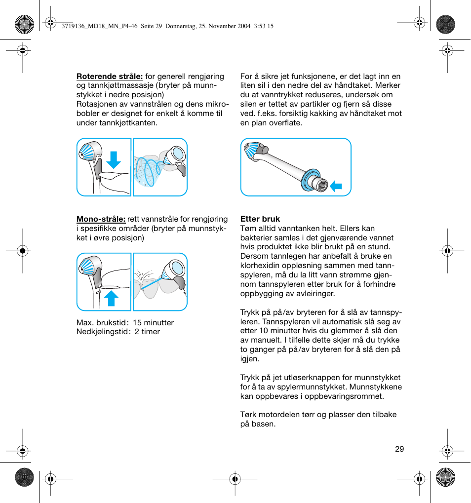 Braun MD18 Professional Care OxyJet User Manual | Page 29 / 44