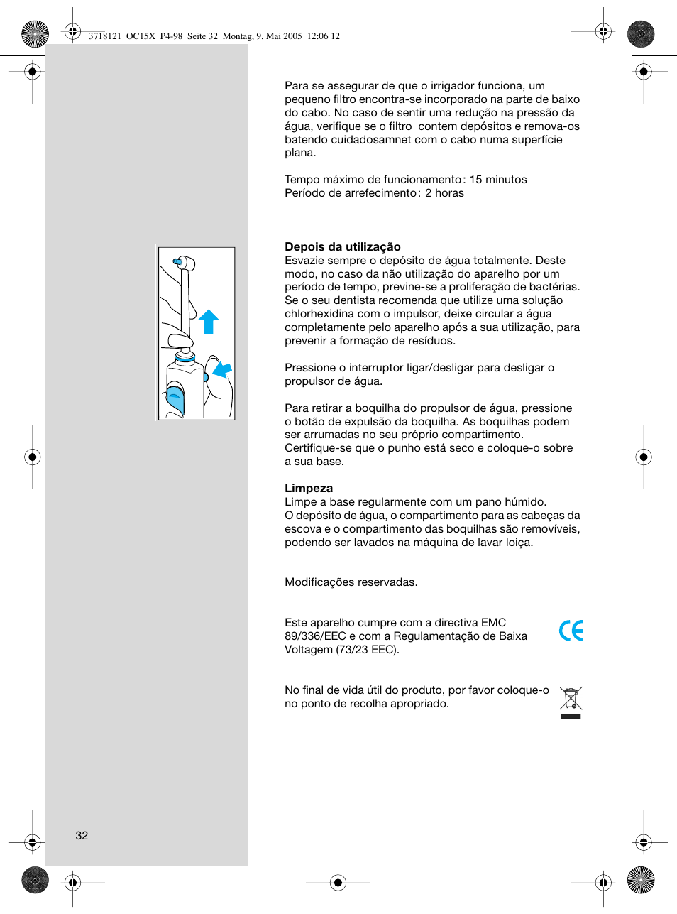 Braun OC15A Professional Care Center User Manual | Page 32 / 95