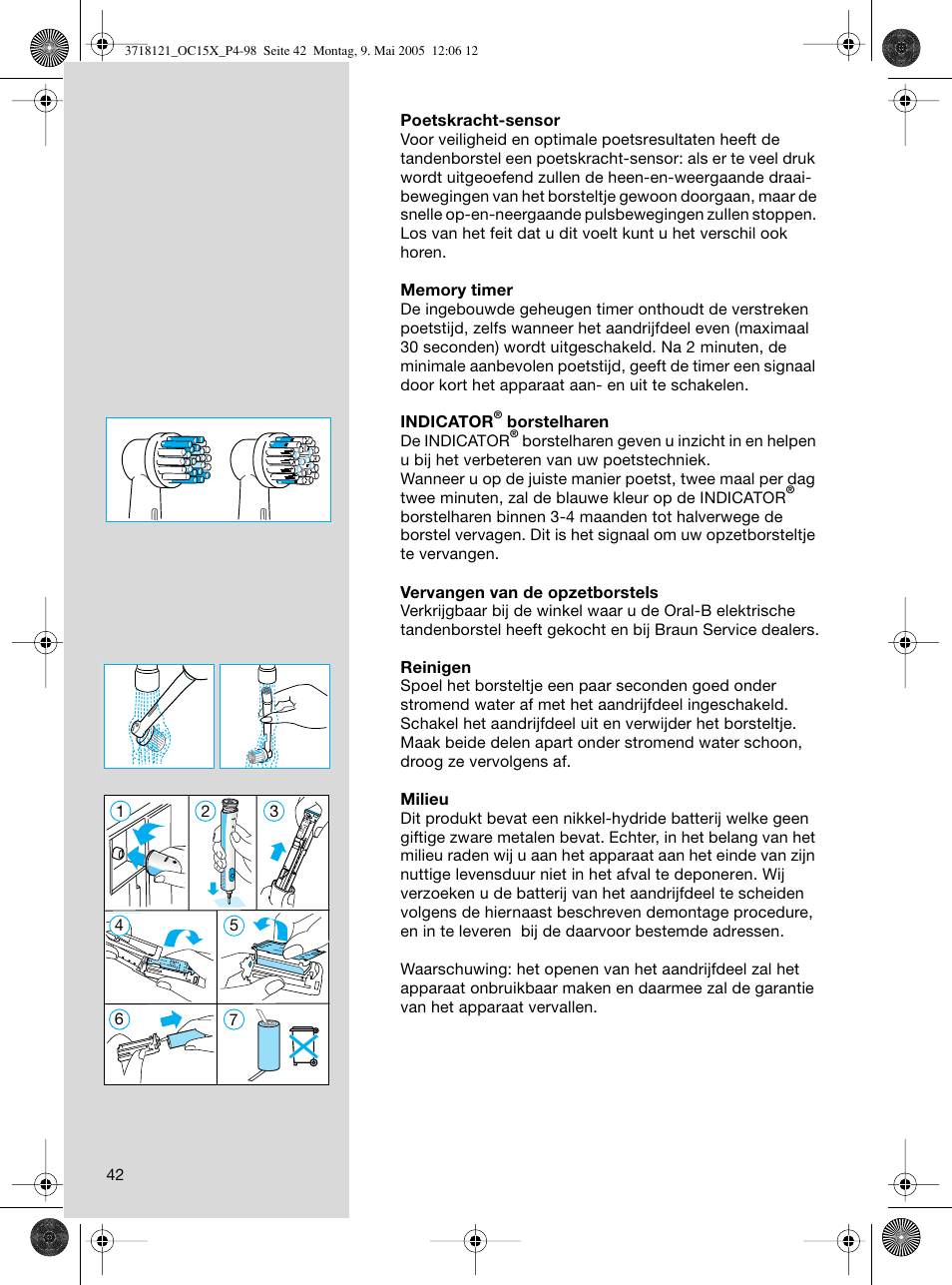 Braun OC15A Professional Care Center User Manual | Page 42 / 95