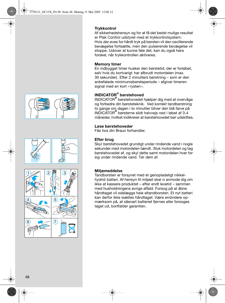 Braun OC15A Professional Care Center User Manual | Page 48 / 95