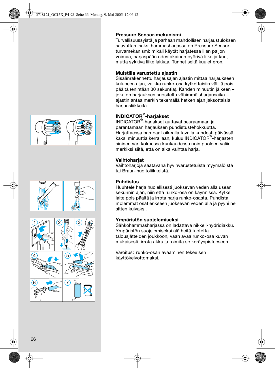 Braun OC15A Professional Care Center User Manual | Page 66 / 95