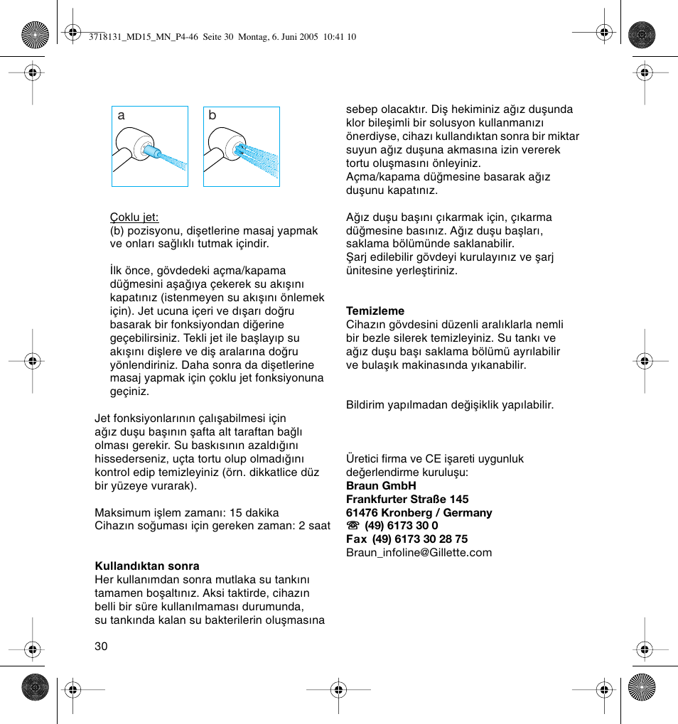 Braun MD15A Professional Care WaterJet User Manual | Page 30 / 46