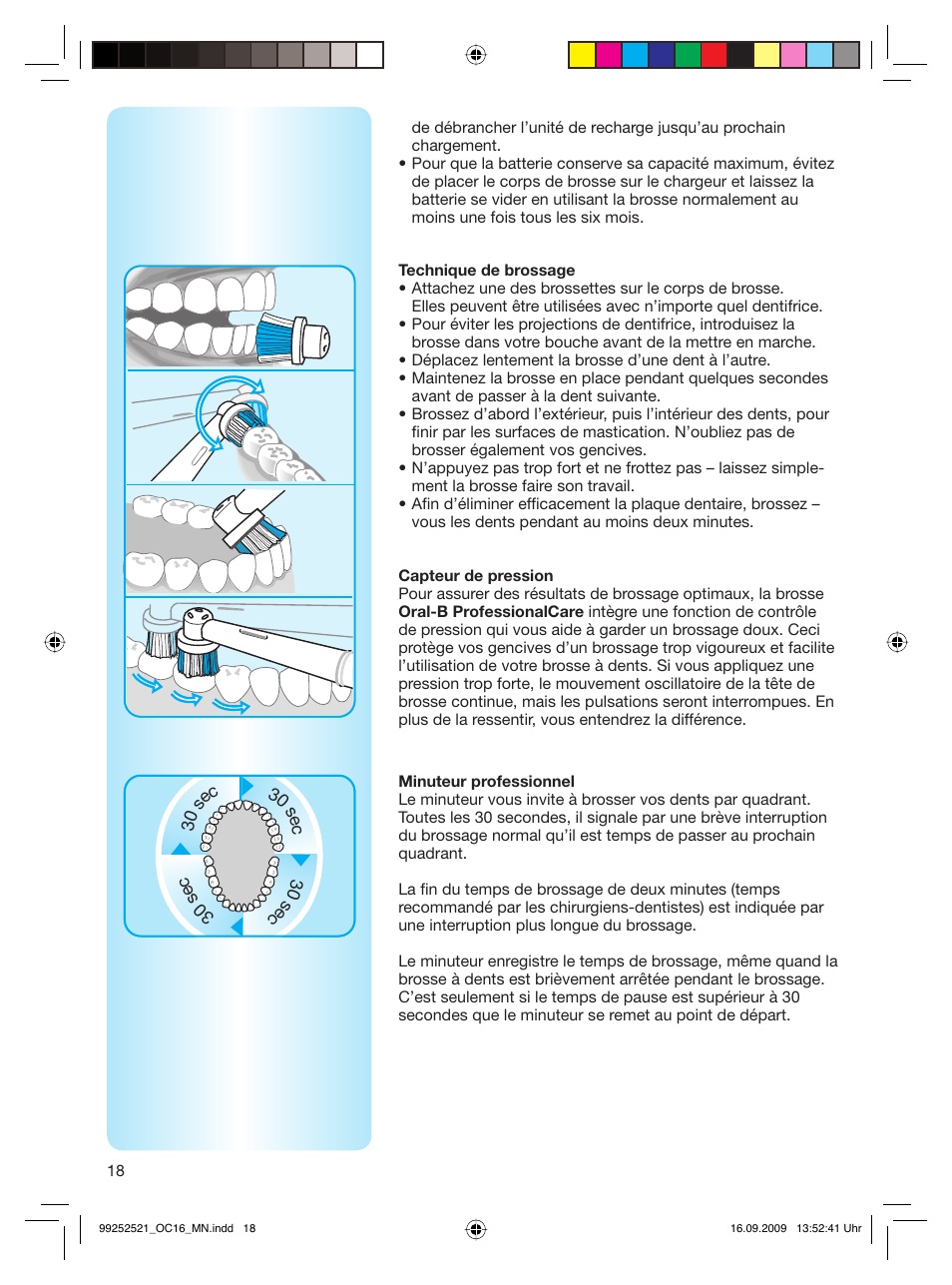 Braun OC16 Professional Care 6500 WaterJet Center User Manual | Page 18 / 52