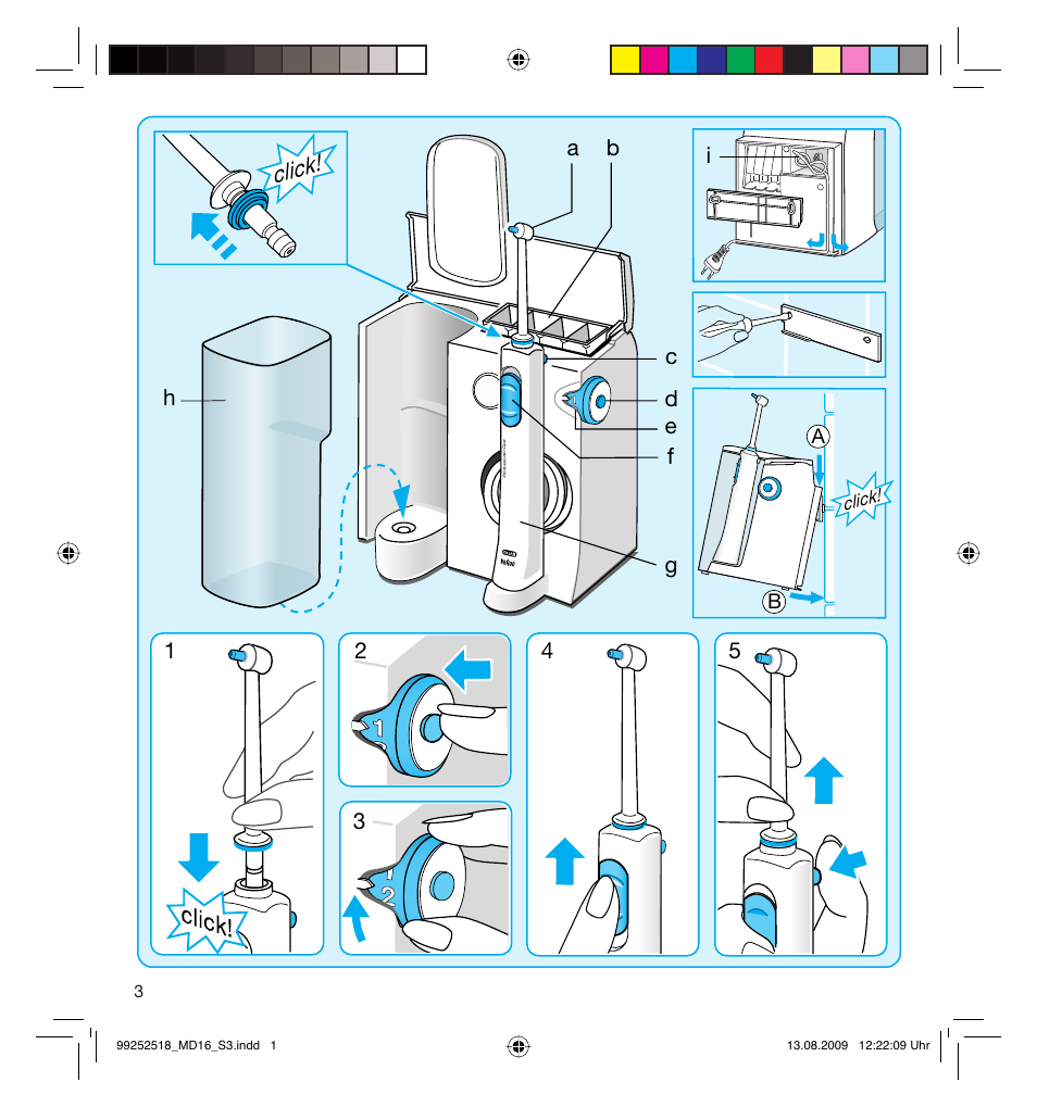 Click | Braun MD16 Professional Care 6500 WaterJet User Manual | Page 3 / 23