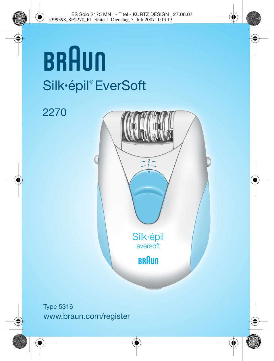 Braun 2270-5316 Silk-épil EverSoft User Manual | 59 pages