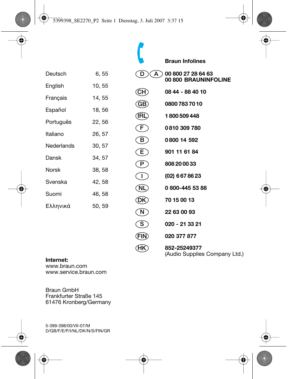 Braun 2270-5316 Silk-épil EverSoft User Manual | Page 2 / 59