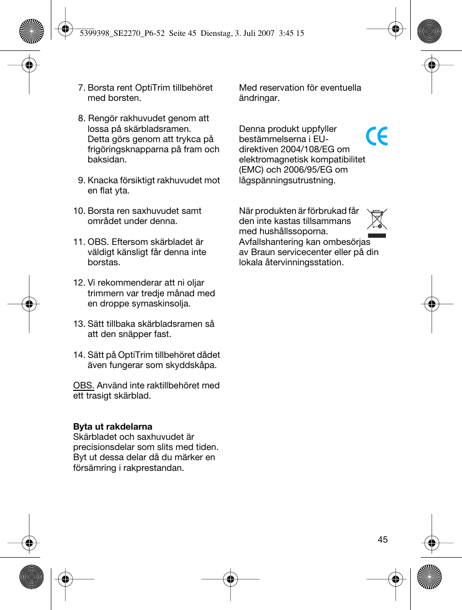 Braun 2270-5316 Silk-épil EverSoft User Manual | Page 45 / 59