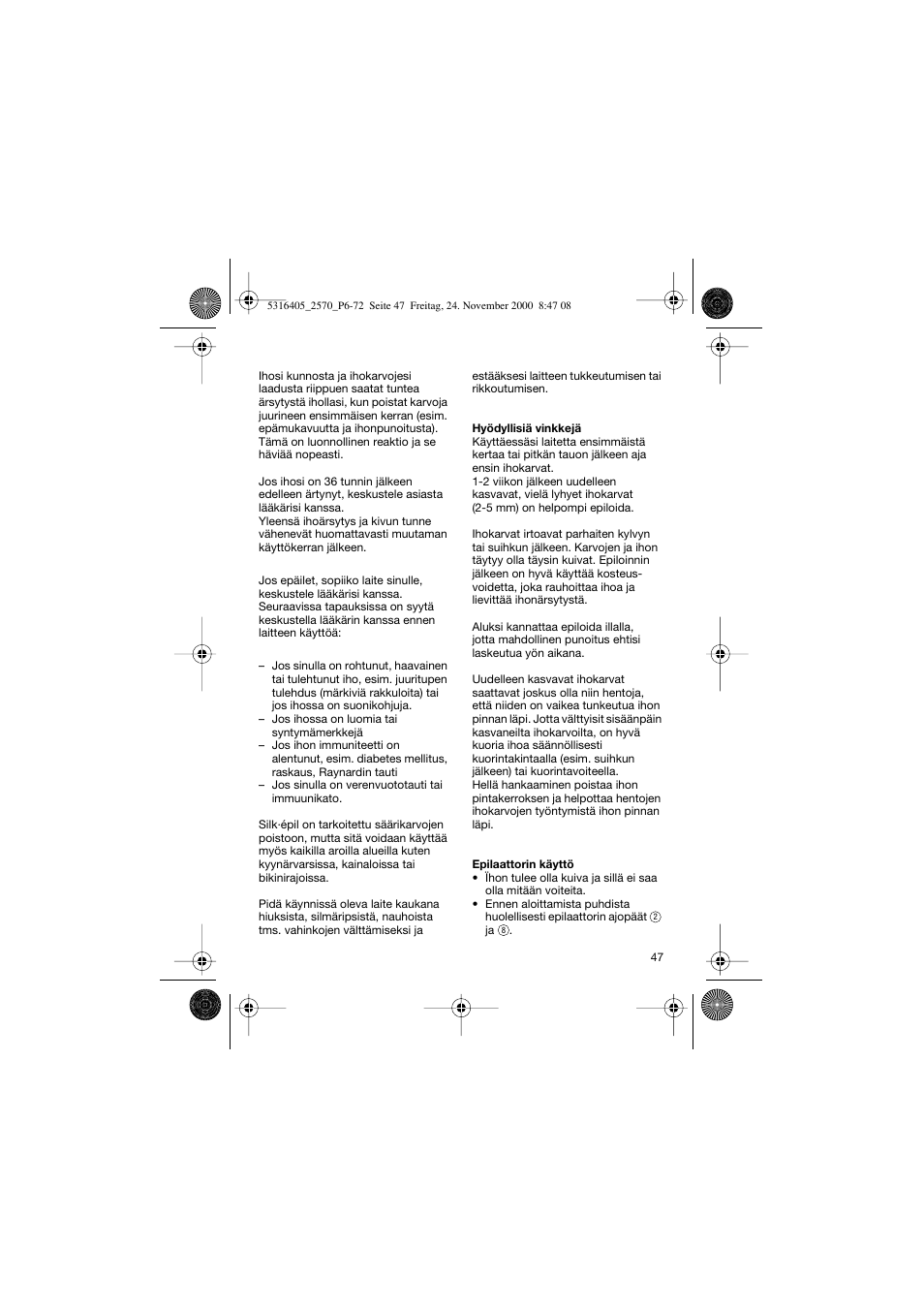 Braun 2550 EverSoft User Manual | Page 46 / 71