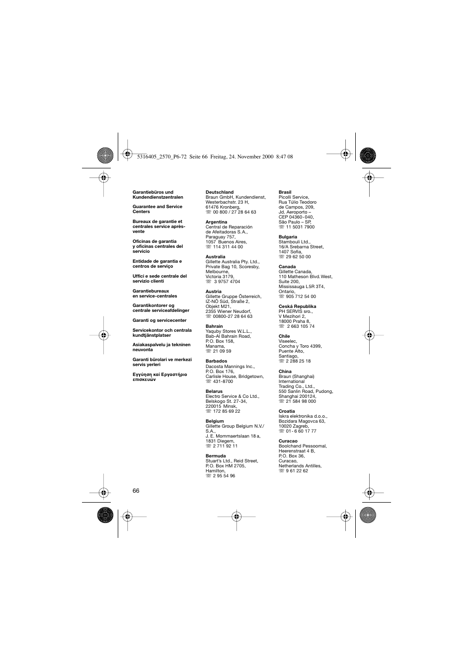 Braun 2550 EverSoft User Manual | Page 65 / 71