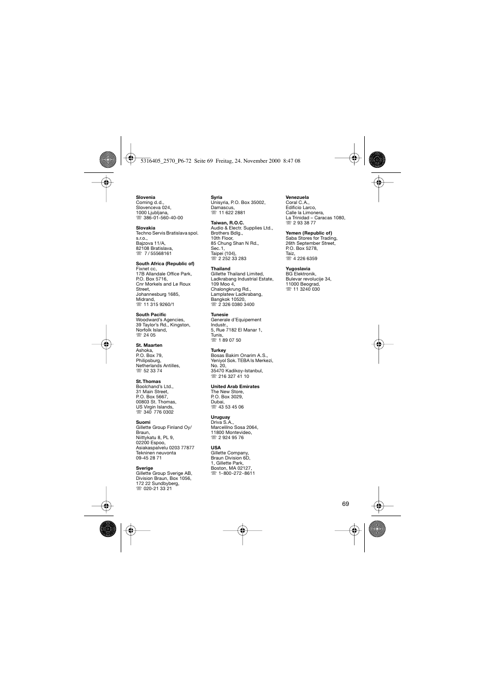 Braun 2550 EverSoft User Manual | Page 68 / 71