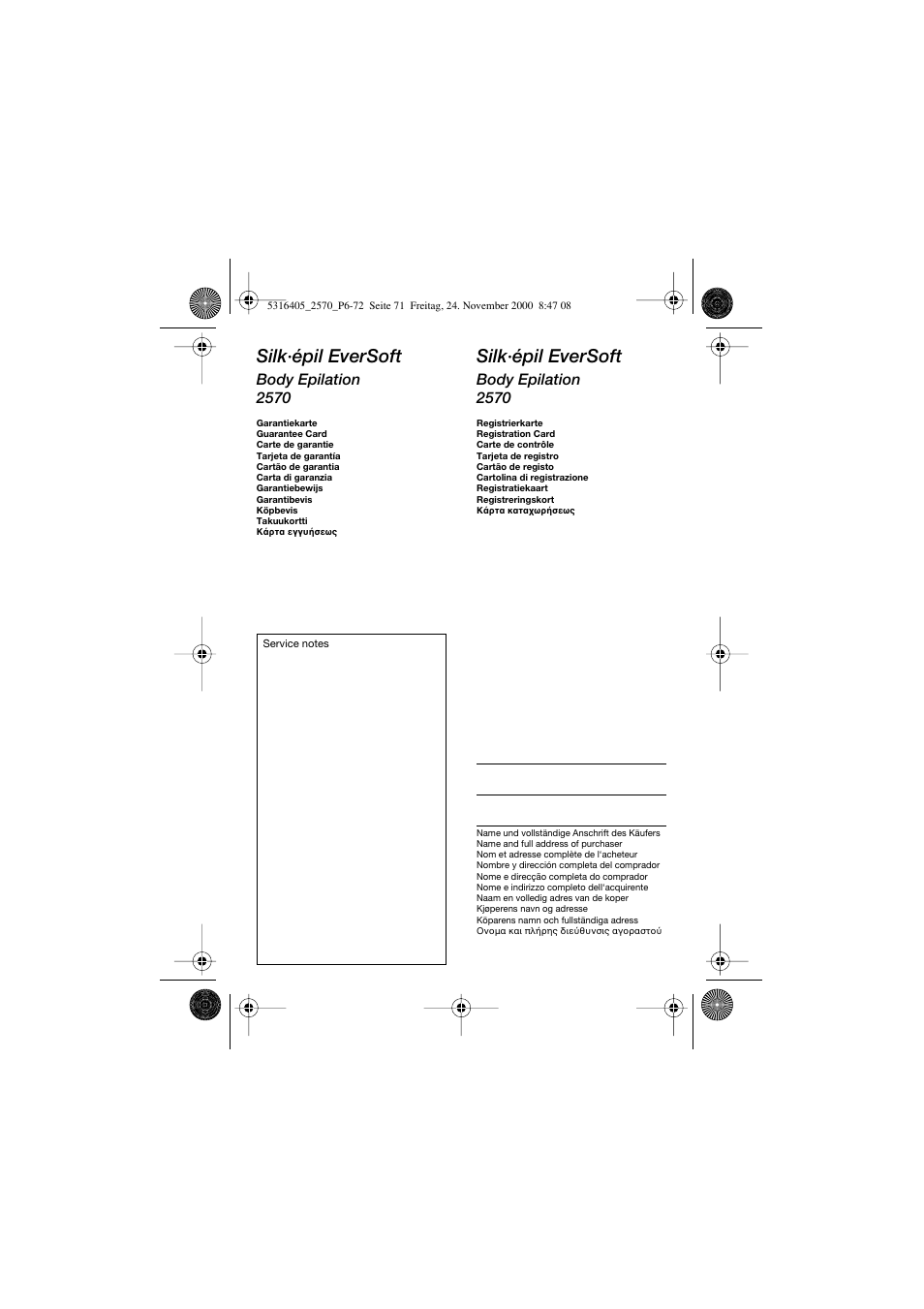Silk·épil eversoft | Braun 2550 EverSoft User Manual | Page 70 / 71