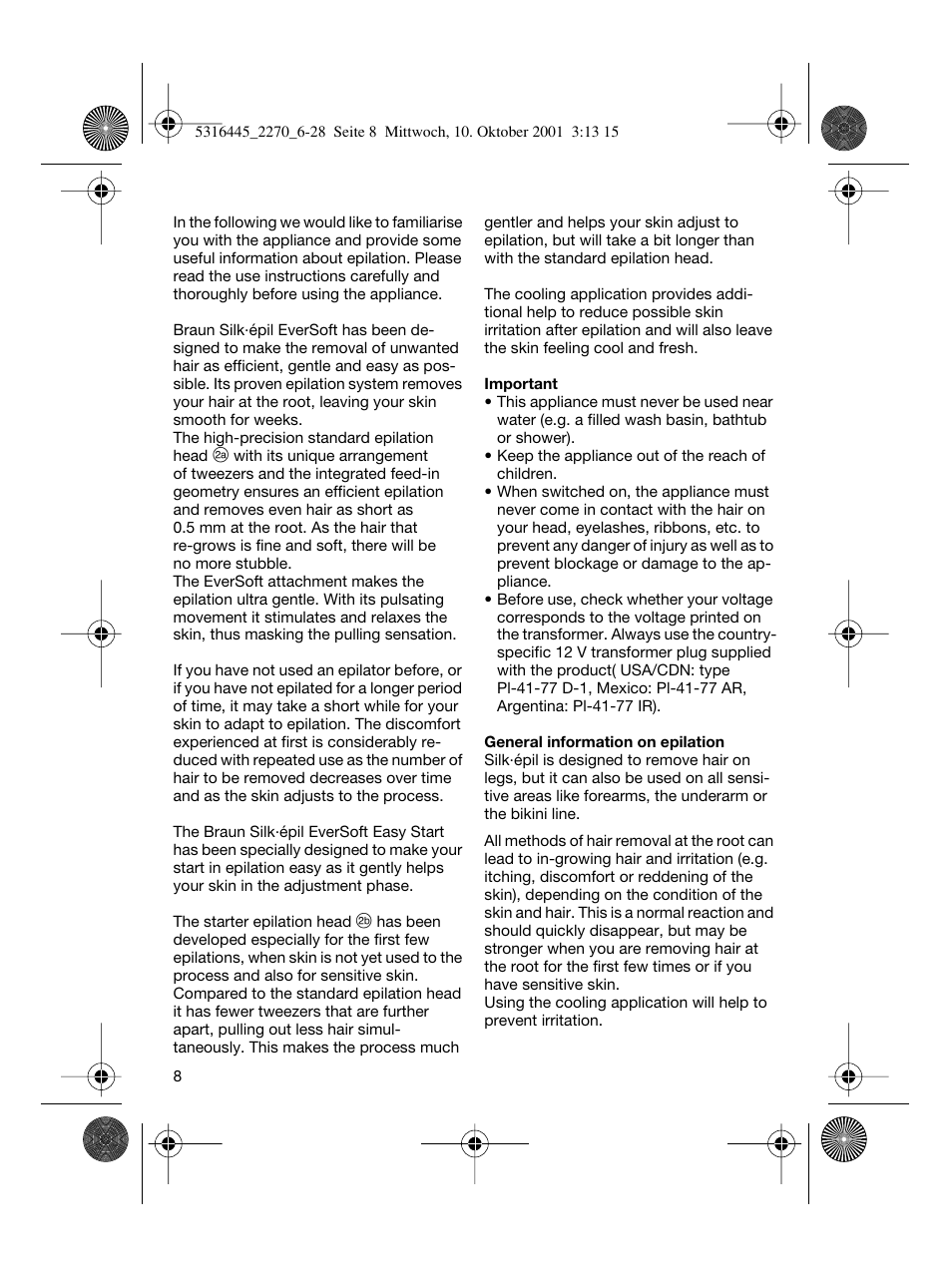 Braun 2270 Silk-épil EverSoft User Manual | Page 7 / 25