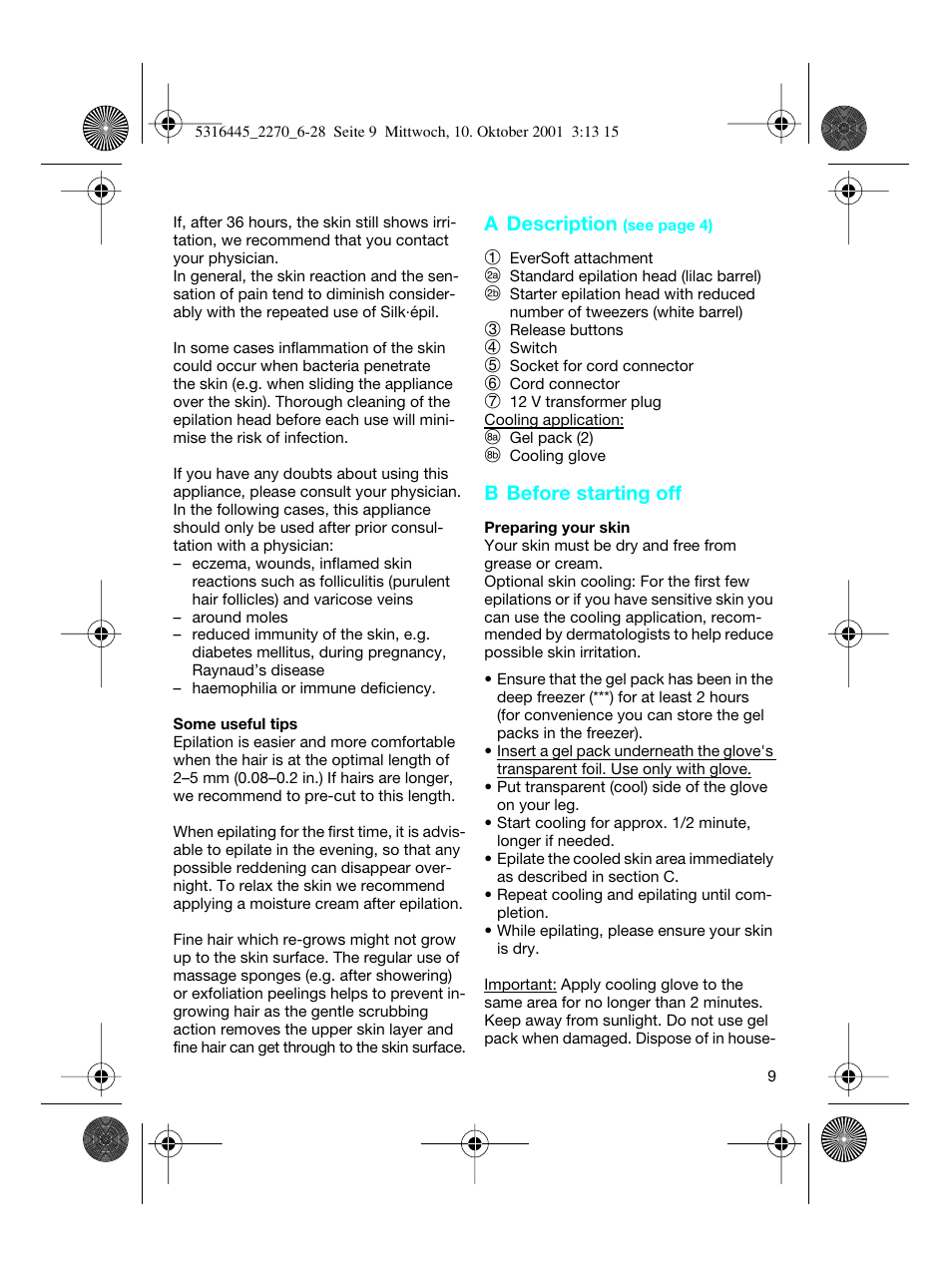 Braun 2270 Silk-épil EverSoft User Manual | Page 8 / 25