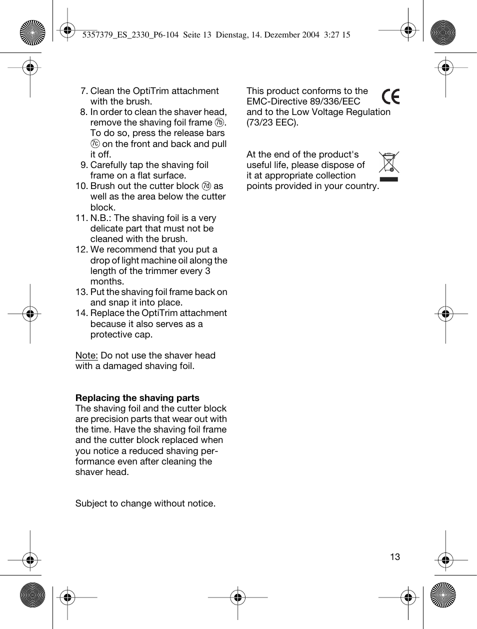 Braun 2330 Silk-épil EverSoft User Manual | Page 13 / 94