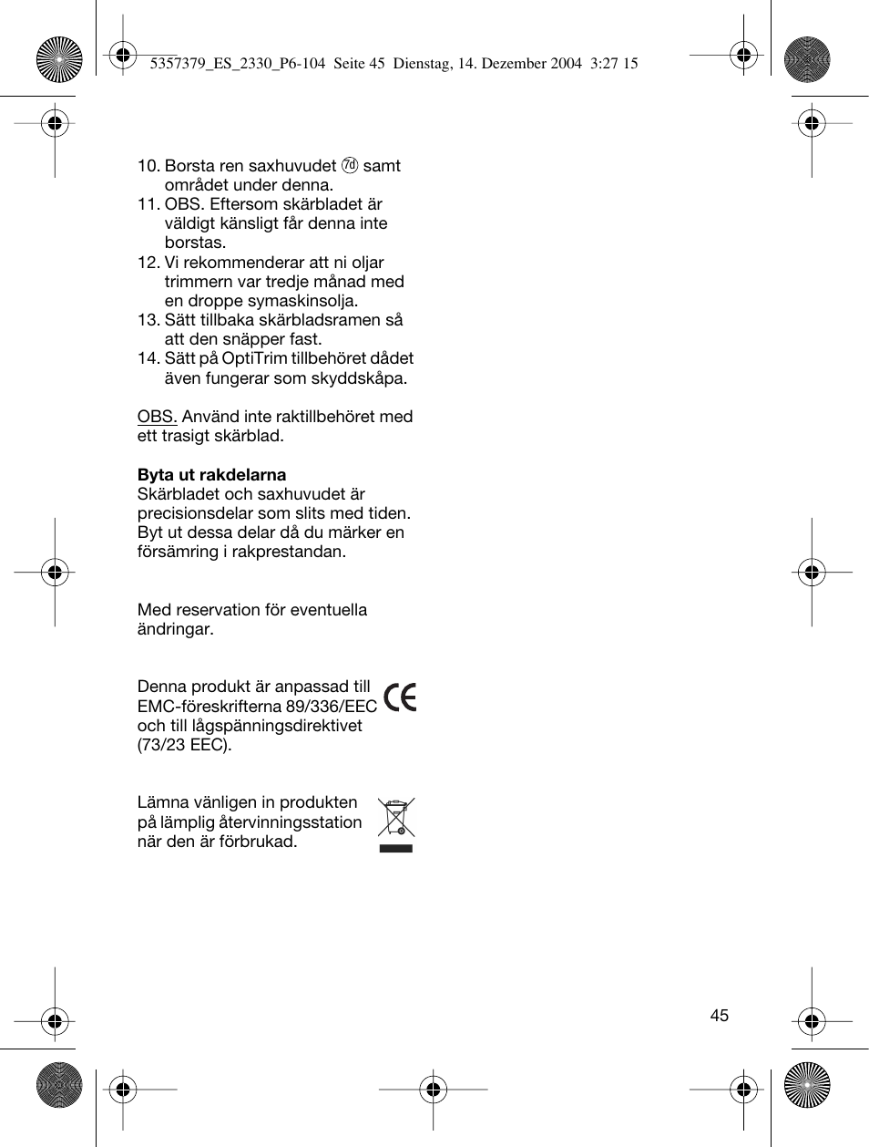 Braun 2330 Silk-épil EverSoft User Manual | Page 45 / 94