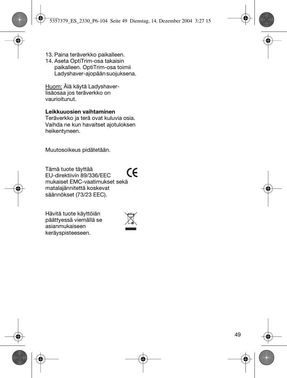 Braun 2330 Silk-épil EverSoft User Manual | Page 49 / 94