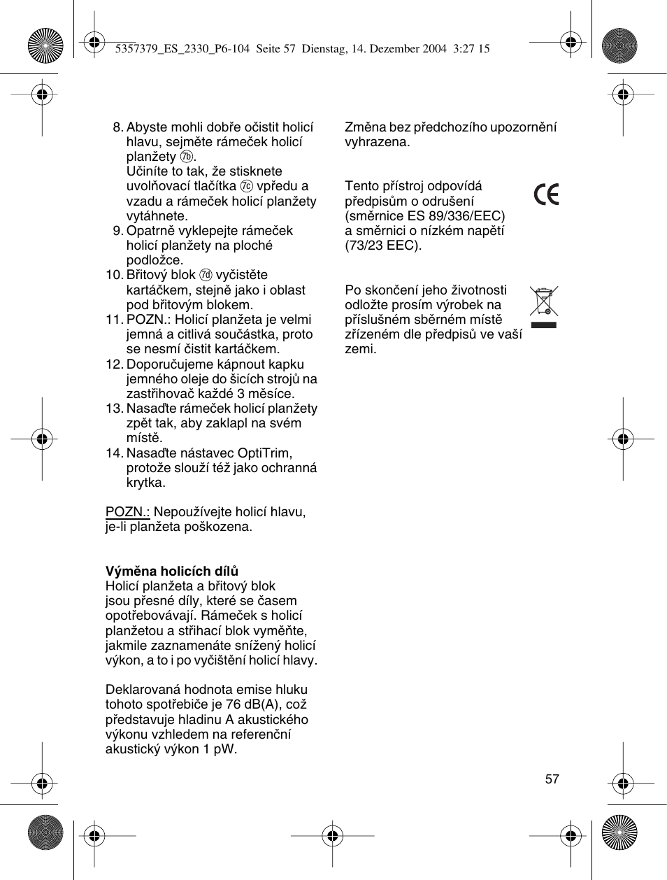 Braun 2330 Silk-épil EverSoft User Manual | Page 57 / 94