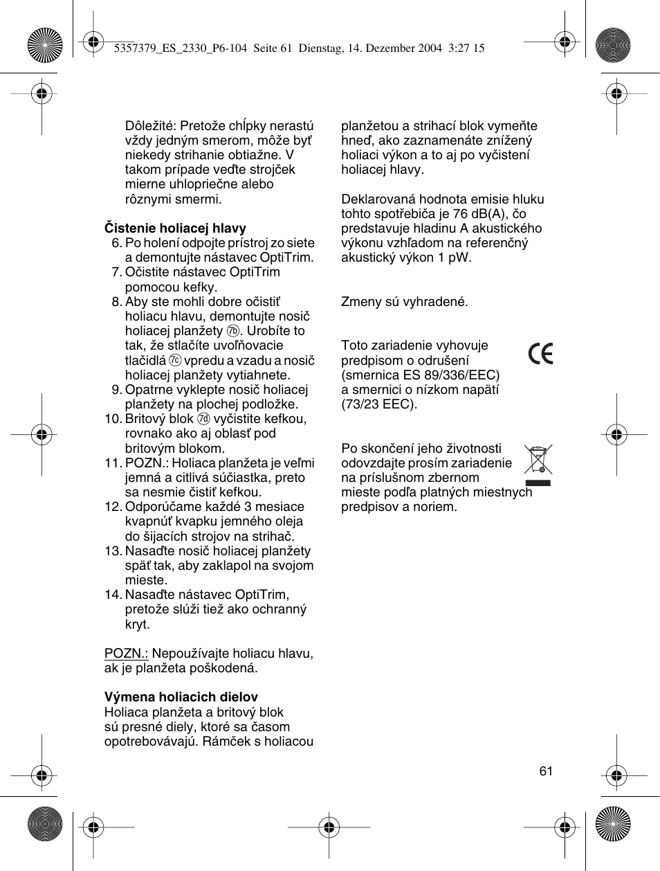Braun 2330 Silk-épil EverSoft User Manual | Page 61 / 94