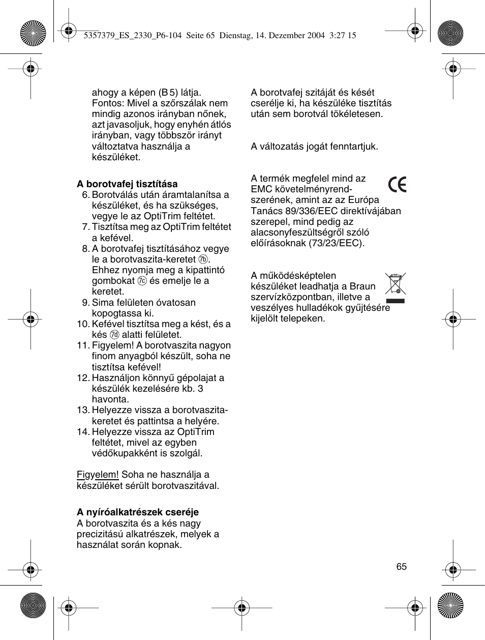 Braun 2330 Silk-épil EverSoft User Manual | Page 65 / 94