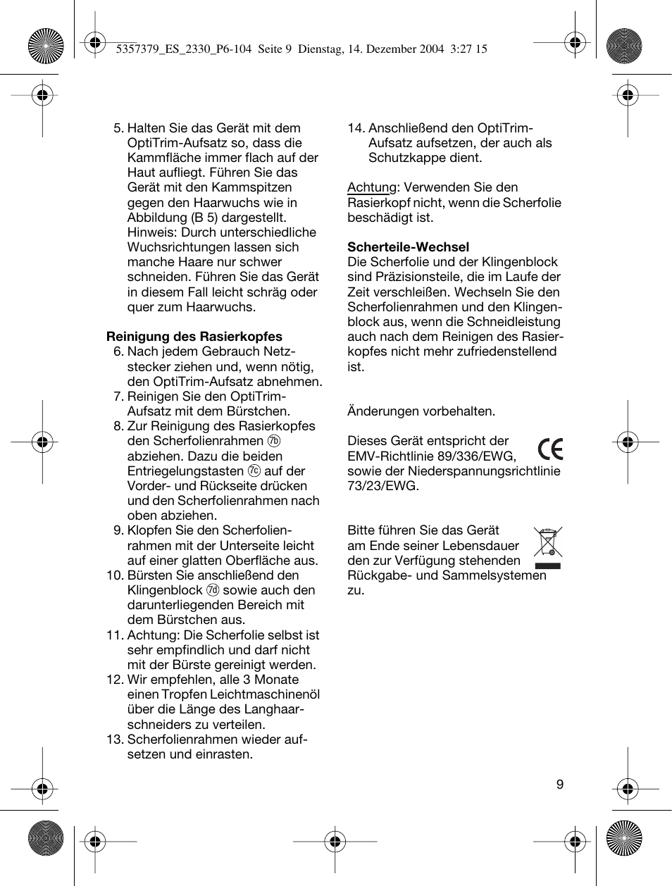 Braun 2330 Silk-épil EverSoft User Manual | Page 9 / 94