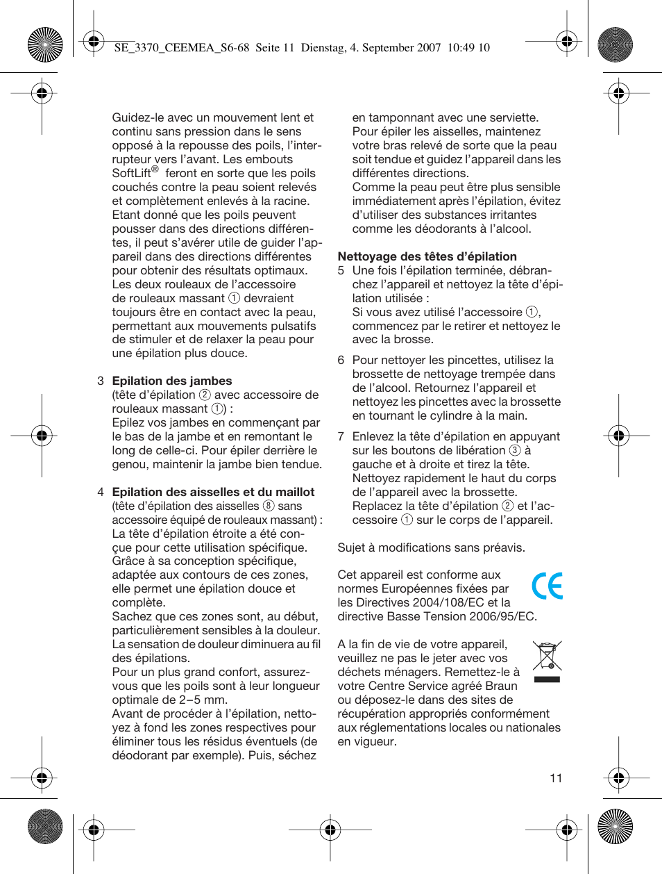 Braun 3370-5318 Silk-épil SoftPerfection User Manual | Page 10 / 65