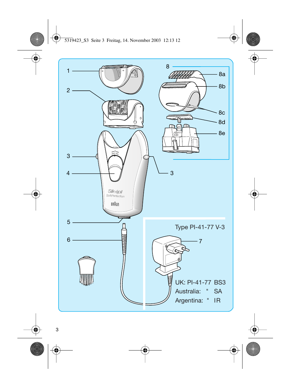 Braun 3390 Silk-épil SoftPerfection User Manual | Page 3 / 89