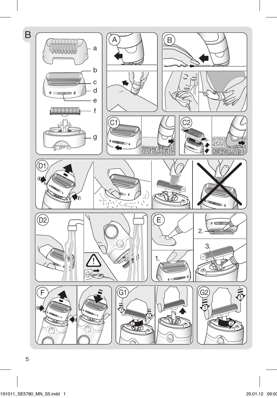 92191011_se5780_mn_s5, Ab c1 c2 d1 d2, Fe g2 | Braun 5780 Silk-épil 5 User Manual | Page 5 / 86