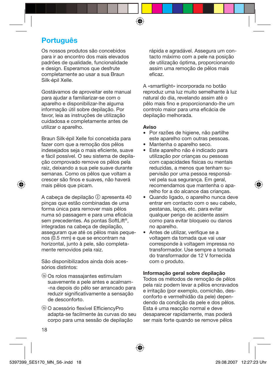 Português | Braun 5170 Silk-épil 5 User Manual | Page 17 / 48