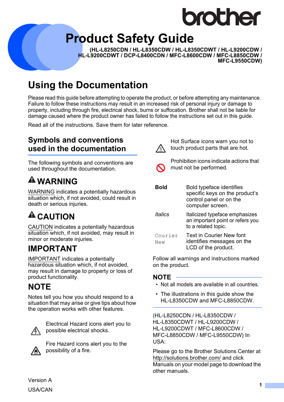 Brother HL-L8350CDW User Manual | 24 pages