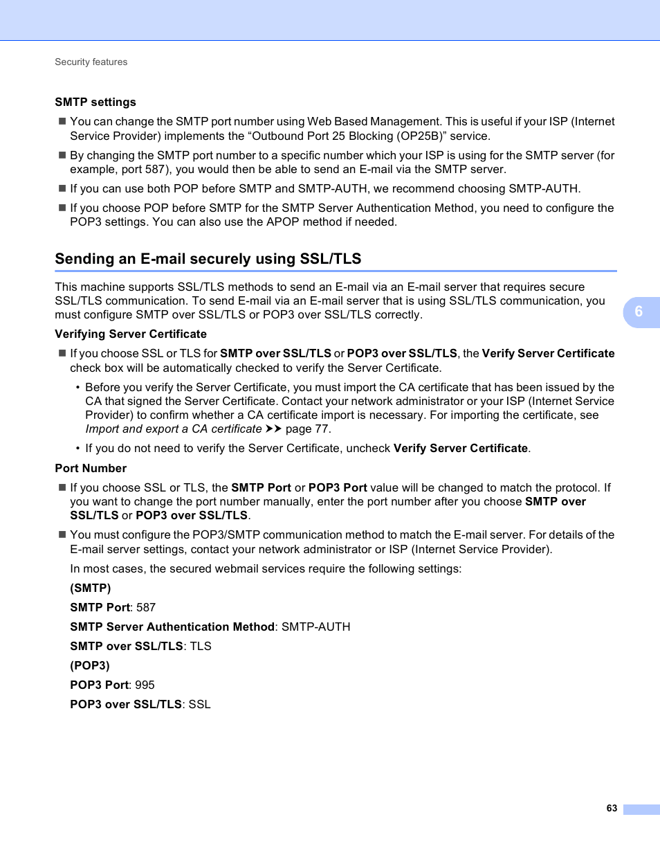 Sending an e-mail securely using ssl/tls | Brother HL 5450DN User Manual | Page 69 / 120