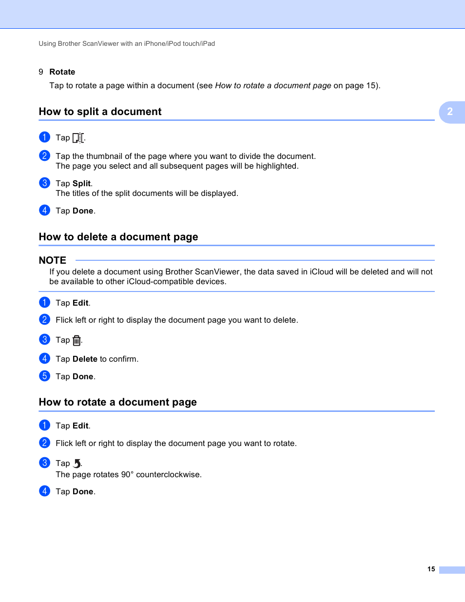 How to split a document | Brother ScanViewer (Guide for iOS/OS X) User Manual | Page 18 / 35