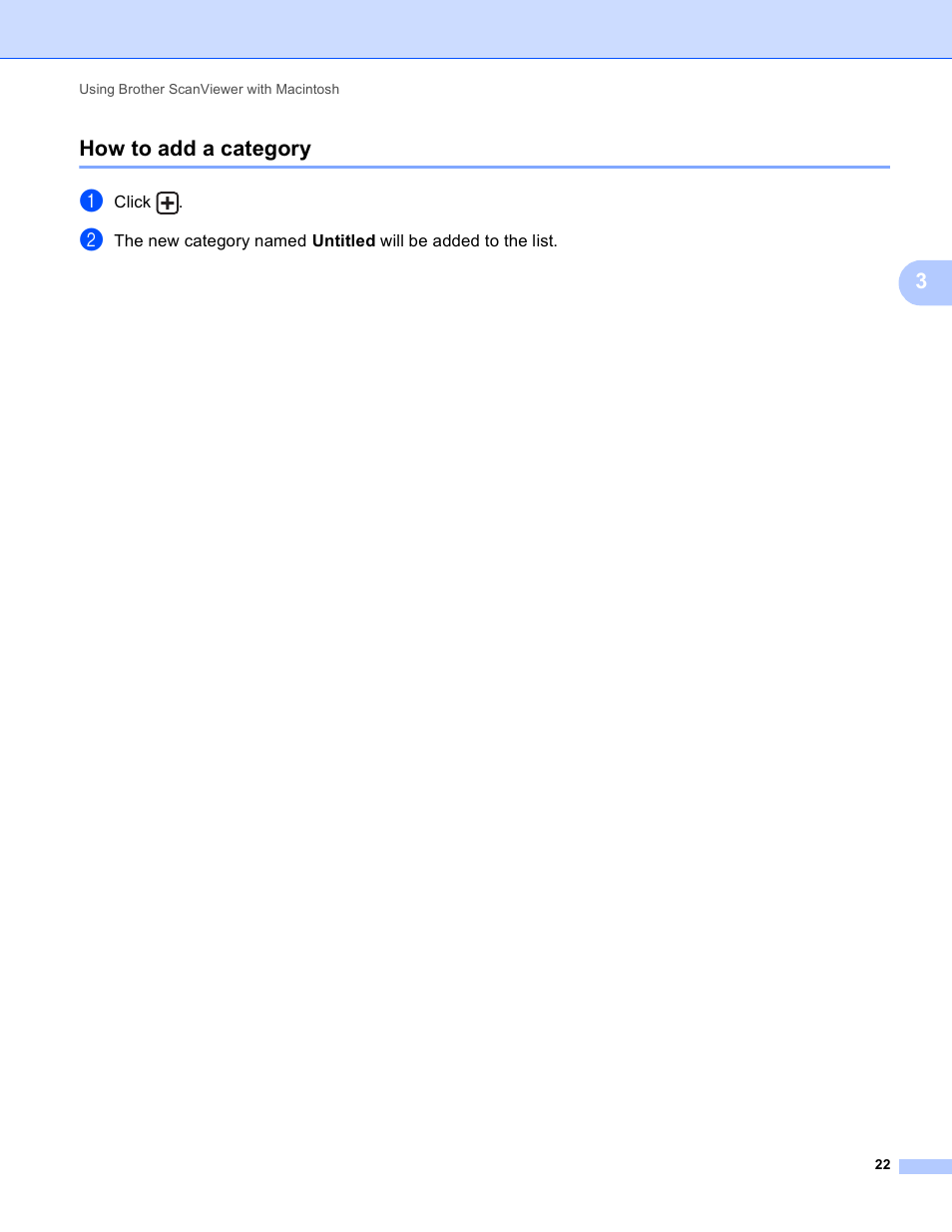 How to add a category, 3how to add a category | Brother ScanViewer (Guide for iOS/OS X) User Manual | Page 25 / 35