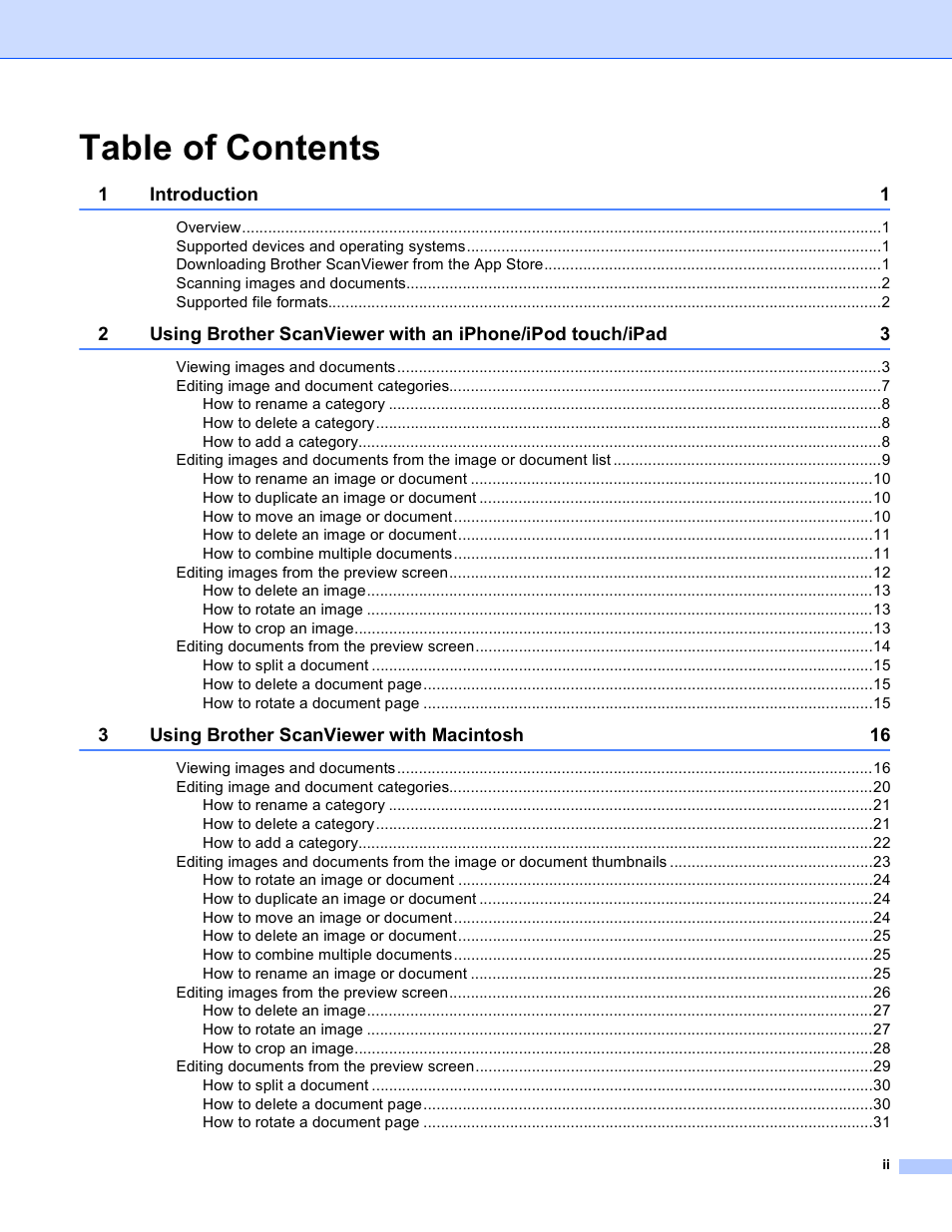Brother ScanViewer (Guide for iOS/OS X) User Manual | Page 3 / 35