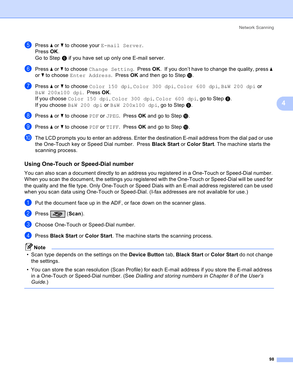 Using one-touch or speed-dial number | Brother DCP 9040CN User Manual | Page 106 / 225