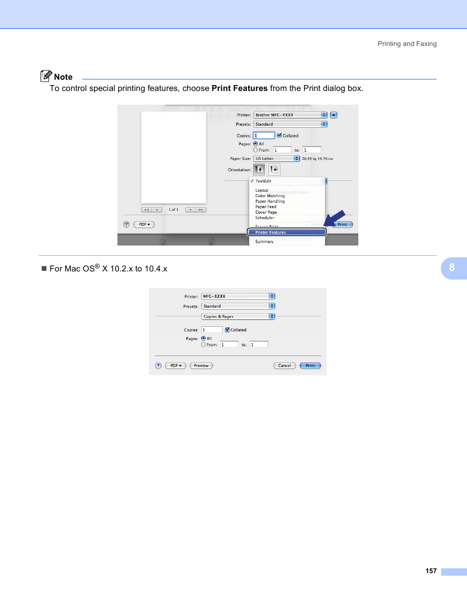 For mac os | Brother DCP 9040CN User Manual | Page 165 / 225