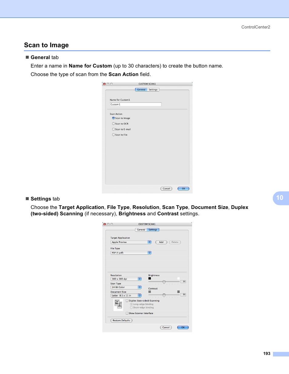 Scan to image, 10 scan to image | Brother DCP 9040CN User Manual | Page 201 / 225