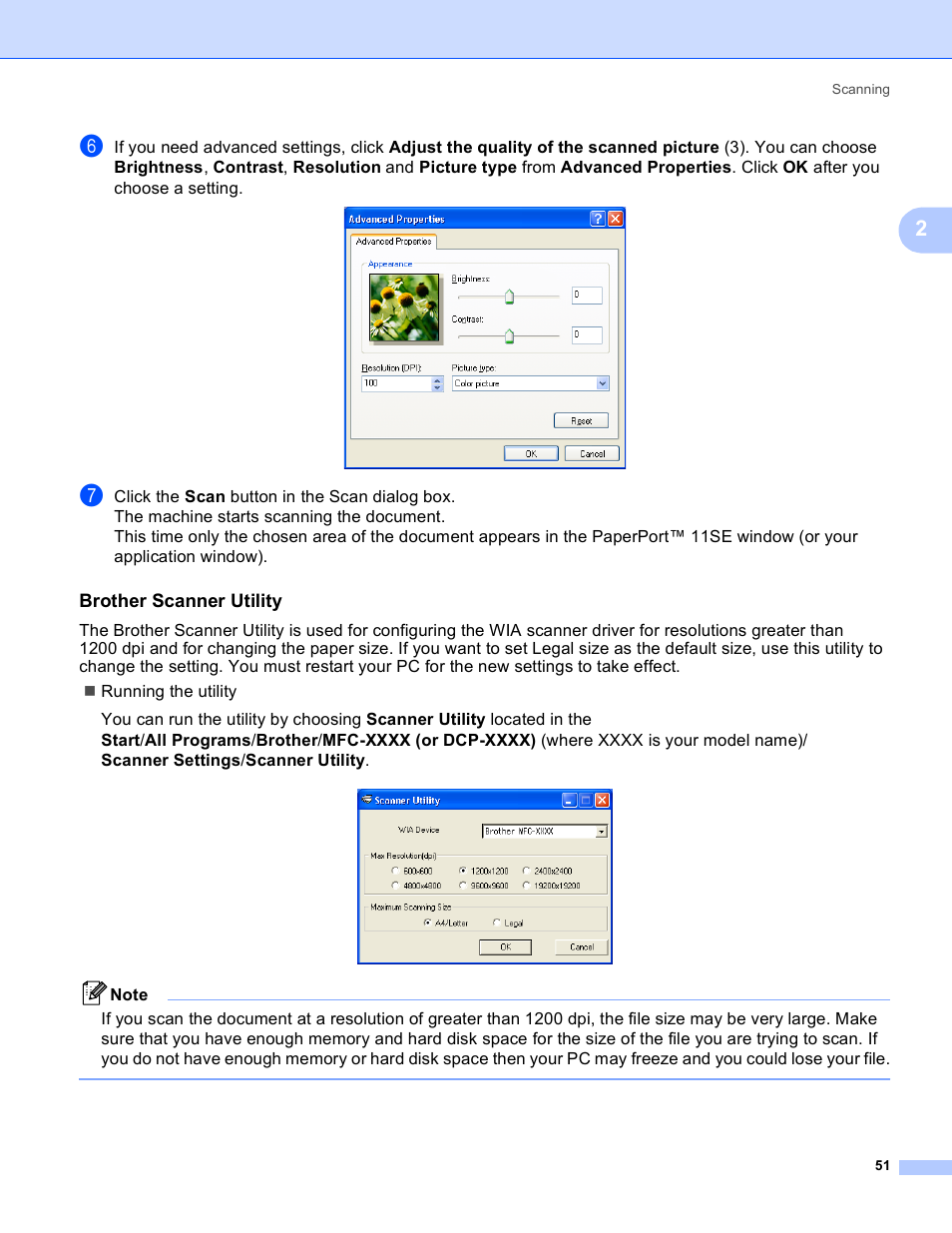 Brother scanner utility | Brother DCP 9040CN User Manual | Page 59 / 225