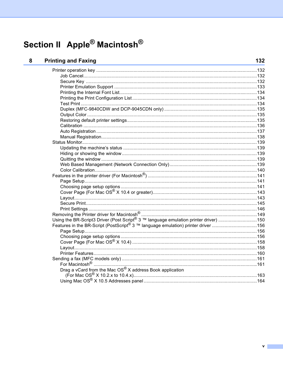 Macintosh | Brother DCP 9040CN User Manual | Page 6 / 225