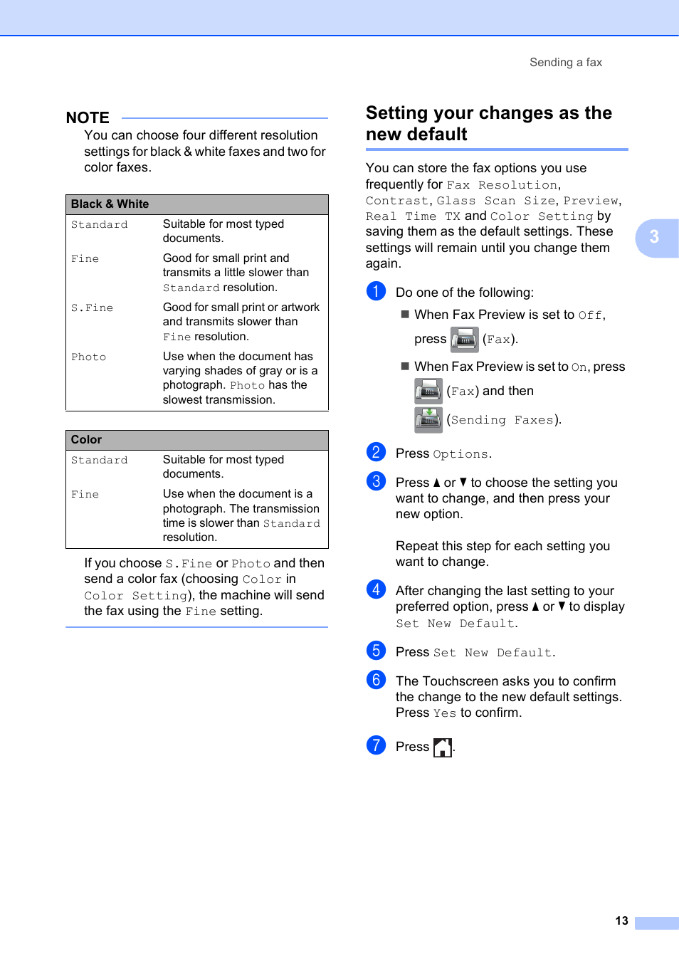 Setting your changes as the new default | Brother MFC-J6720DW User Manual | Page 19 / 101