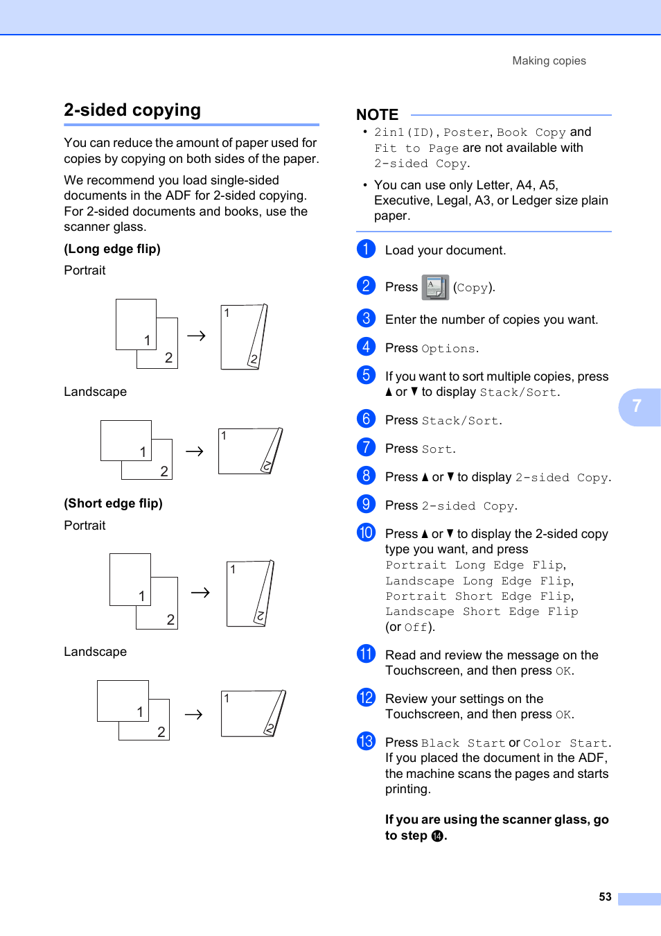 Sided copying | Brother MFC-J6720DW User Manual | Page 59 / 101