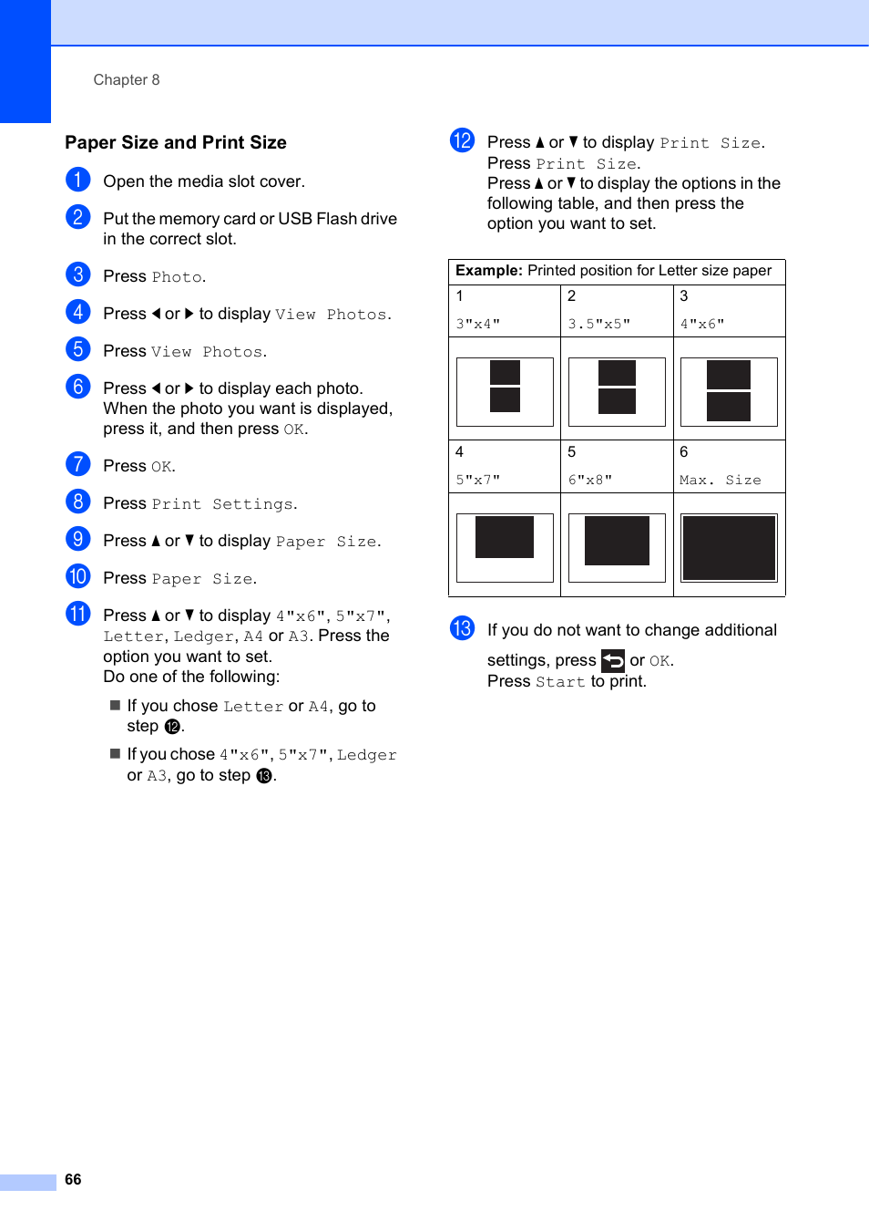 Paper size and print size | Brother MFC-J6720DW User Manual | Page 72 / 101