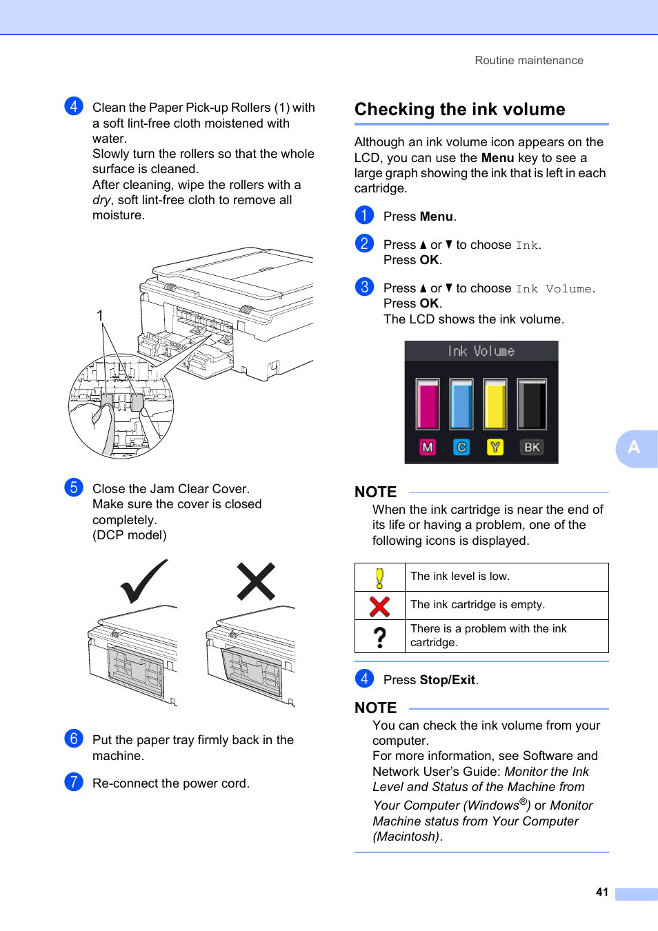 Checking the ink volume | Brother MFC-J470DW User Manual | Page 47 / 57