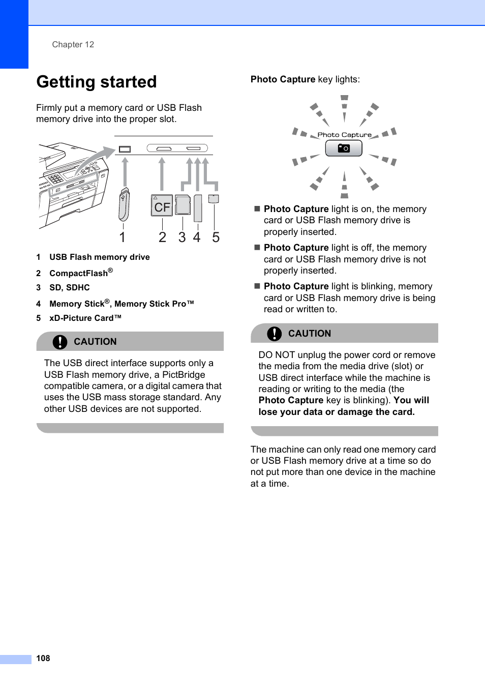 Getting started | Brother MFC-5890CN User Manual | Page 124 / 247