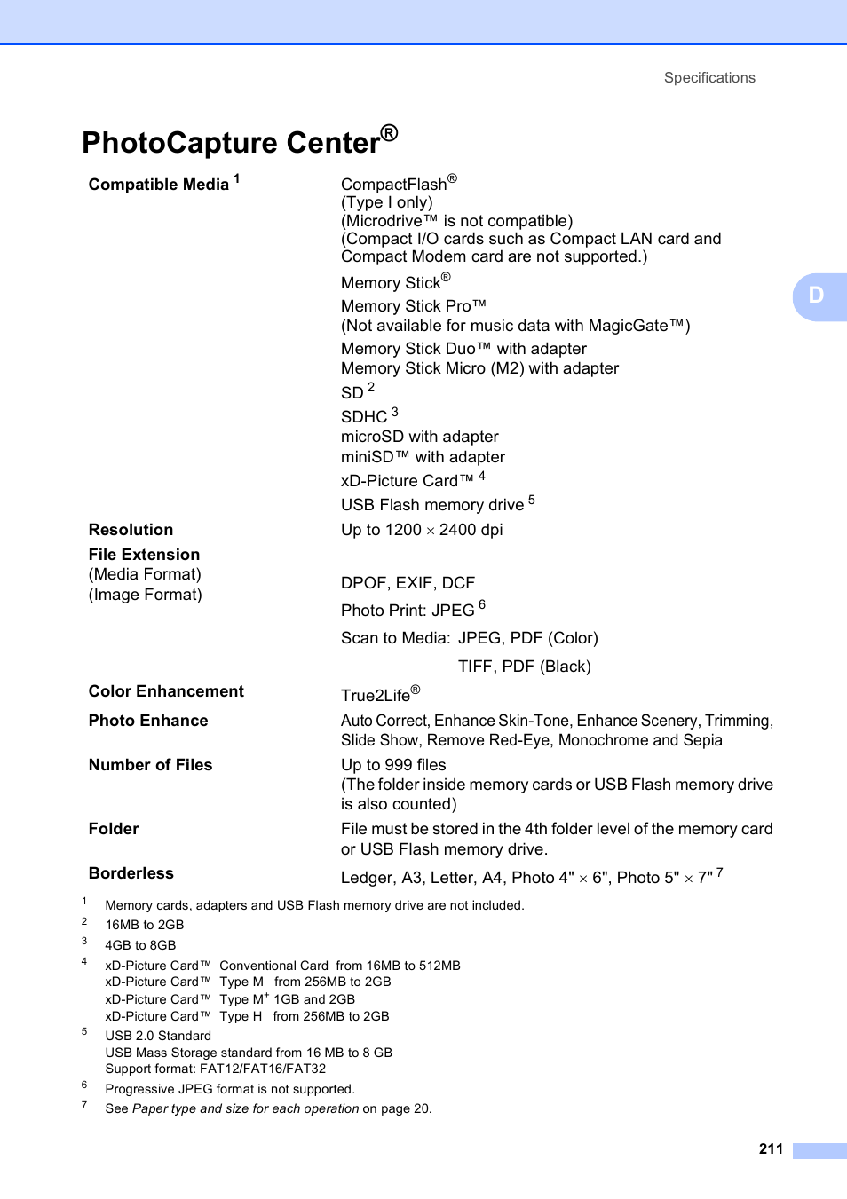 Photocapture center | Brother MFC-5890CN User Manual | Page 227 / 247