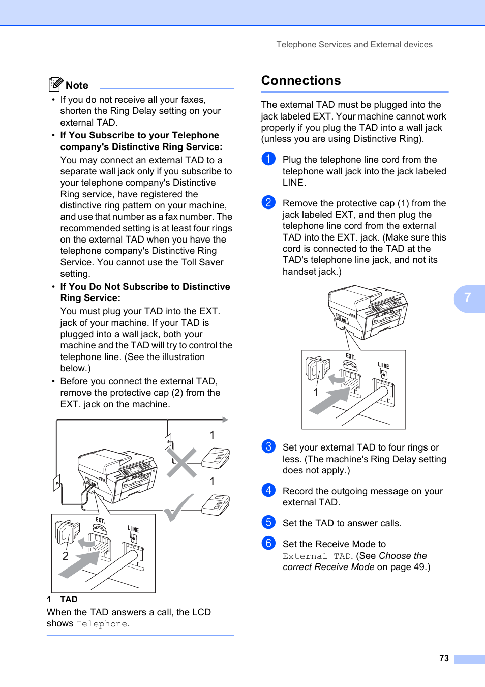 Connections | Brother MFC-5890CN User Manual | Page 89 / 247