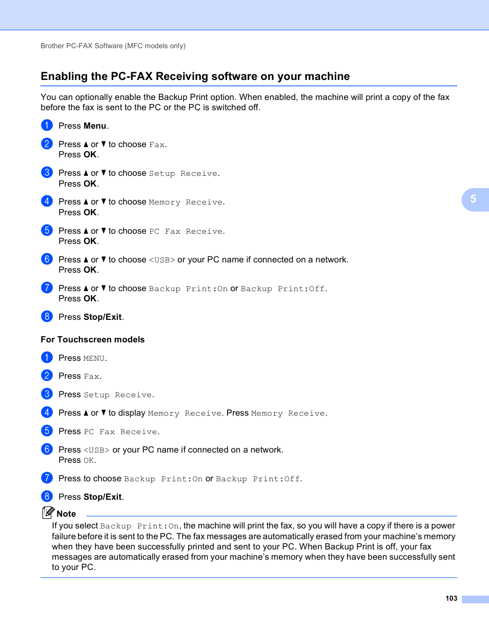 Brother MFC-495CW User Manual | Page 110 / 198