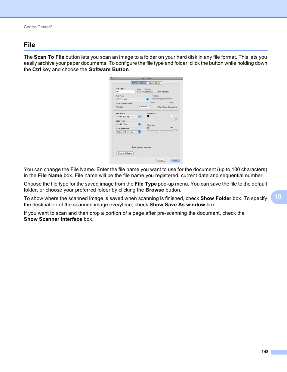 File, 10 file | Brother MFC-495CW User Manual | Page 155 / 198