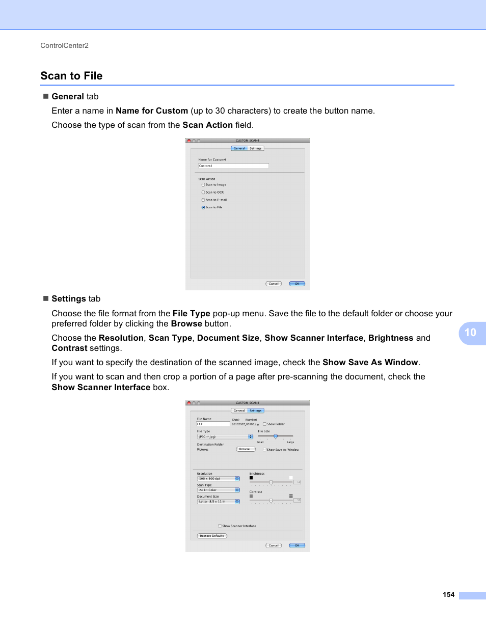 Scan to file, 10 scan to file | Brother MFC-495CW User Manual | Page 161 / 198