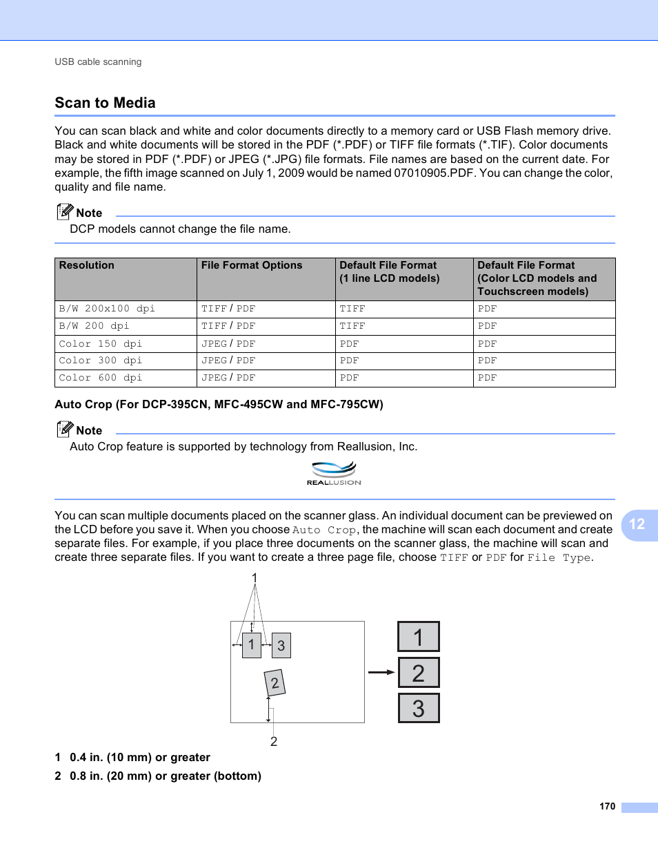 Scan to media, 12 scan to media | Brother MFC-495CW User Manual | Page 177 / 198