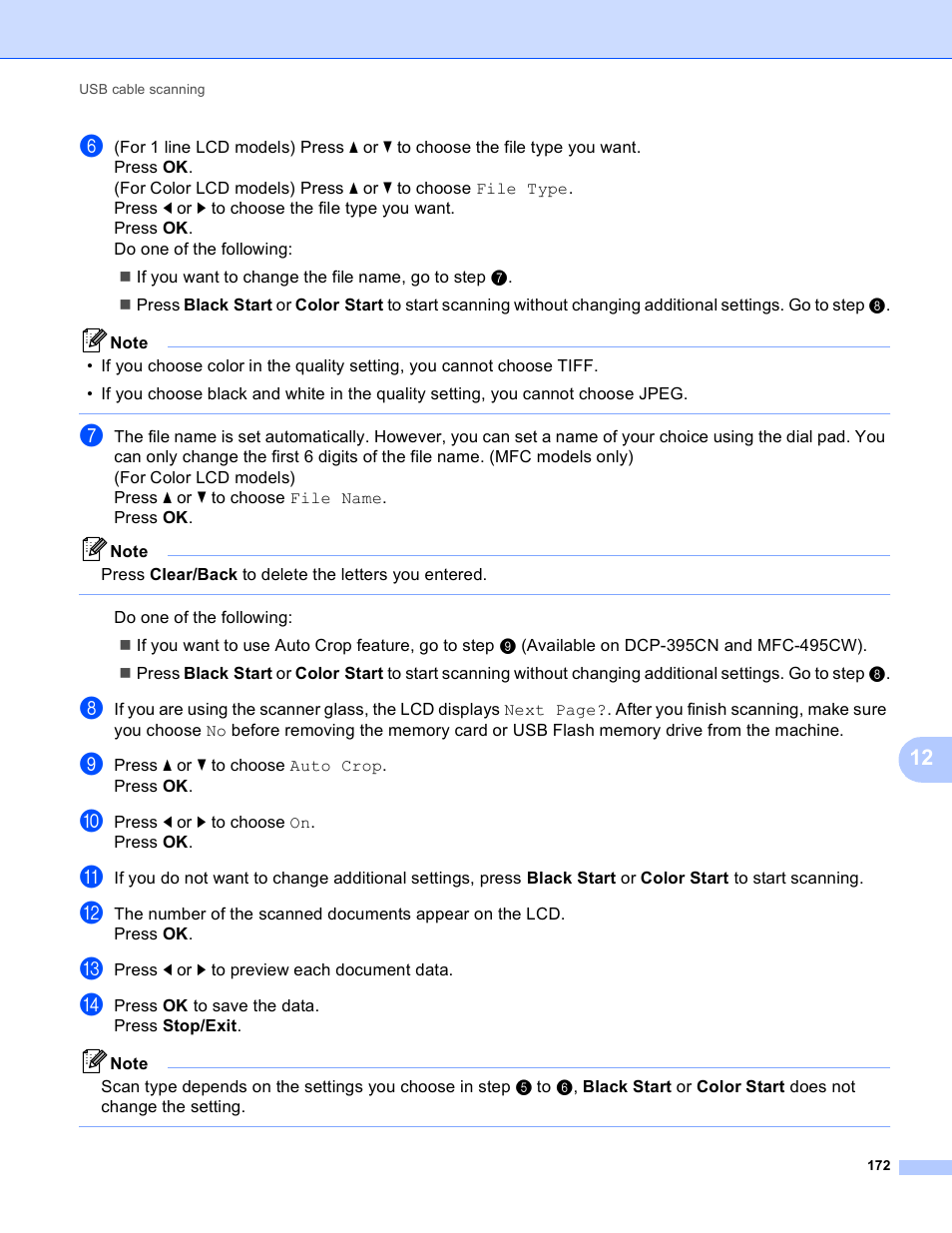 Brother MFC-495CW User Manual | Page 179 / 198